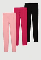 Girls Leggings Set of 3, Multi, Size 14-16