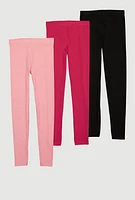 Girls Leggings Set of 3, Multi, Size 14-16