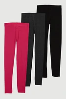 Girls Assorted Leggings 3 Pack, Multi,
