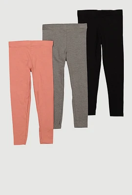 Girls Assorted Leggings 3 Pack, Multi, Size 4