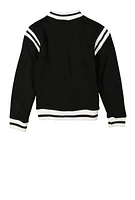 Girls 68 Chenille Graphic Patch Varsity Jacket,