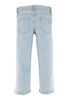 Little Girls Rhinestone Studded Front Jeans, Blue, Size 5