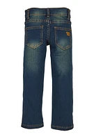 Little Girls Rhinestone Straight Leg Jeans, Blue, Size 4