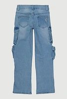 Girls VIP Tassel Cargo Jeans, Blue, Size 8