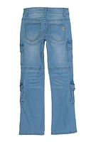 Girls VIP Whiskered Cargo Pocket Jeans, Blue, Size 10