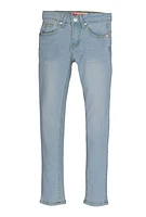 Girls Crease Detail Skinny Jeans, Blue, Size 8