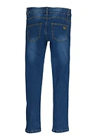Girls Crease Detail Skinny Jeans, Blue,
