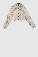 Girls Hyperstretch Cargo Camo Jacket, Multi, Size 14