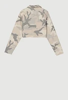 Girls Hyperstretch Cargo Camo Jacket, Multi, Size 7-8