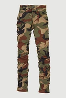 Girls Camouflage Stacked Pants, Multi, Size 16