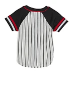 Little Girls Stripped Fierce 08 Graphic Baseball Jersey, Multi, Size 4