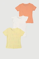 Little Girls Always Fresh Graphic Tees 3 Pack, Orange, Size 6X
