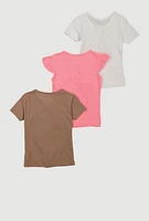 Little Girls This Aint Texas Graphic Tees 3 Pack, Multi, Size 4
