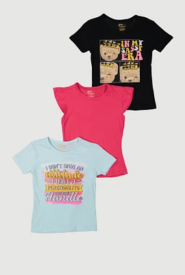 Little Girls In My Sassy Era Graphic Tees 3 Pack, Multi, Size 6X