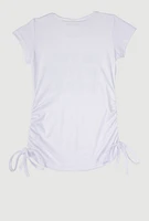 Little Girls Baby Girl 3D Foil Graphic Tee, White, Size 5-6