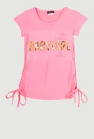 Little Girls Baby Girl 3D Foil Graphic Tee, Pink, Size 5-6