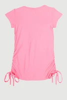 Little Girls Baby Girl 3D Foil Graphic Tee, Pink, Size 5-6