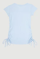Little Girls 3D Foil A Bit Dramatic Graphic Tee, Blue,