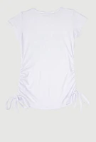 Little Girls Prettiest Problem 3D Graphic Tee, White, Size 4