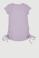 Little Girls 3D Rhinestone Queen Squad Graphic Top, Purple, Size 5-6