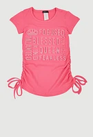 Little Girls 3D Rhinestone Graphic Top,