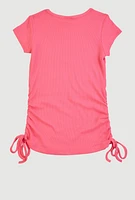 Little Girls 3D Rhinestone Blessed Diva Graphic Tee, Pink, Size 5-6
