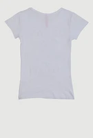 Little Girls Dream Big Dream Often 3D Foil Tee, White, Size 4