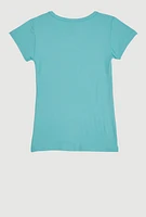 Little Girls Grl Pwr Bear Graphic Tee, Blue, Size 4
