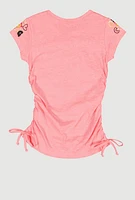 Little Girls Bear Girl Gang Foil Graphic Top,