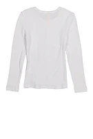 Little Girls Tie Front Top with Graphic Chain Necklace, White, Size 6X