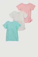 Little Girls Bear Graphic Tees 3 Pack, Multi, Size 5-6