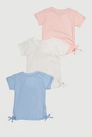 Little Girls Never Mind Butterfly Graphic Tees 3 Pack, Multi, Size 5-6