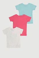 Little Girls Born To Be Free Graphic Tees 3 Pack, Multi, Size 5-6