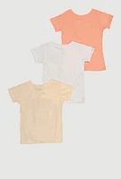 Little Girls Always Be Happy Graphic Tees 3 Pack, Orange, Size 6X