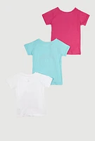 Little Girls Blessed Everyday Graphic Tees 3 Pack, Multi, Size 5-6