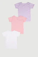 Little Girls Brooklyn New York Bear Tees 3 Pack, Multi, Size 4