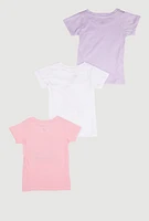Little Girls Ride In Style Bear Graphic Tees 3 Pack, Multi, Size 5-6