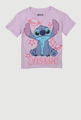 Girls Cosmic Stitch Graphic Tee, Purple, Size 7-8