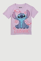 Girls Cosmic Stitch Graphic Tee, Purple, Size 7-8