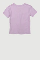 Girls Cosmic Stitch Graphic Tee, Purple, Size 7-8
