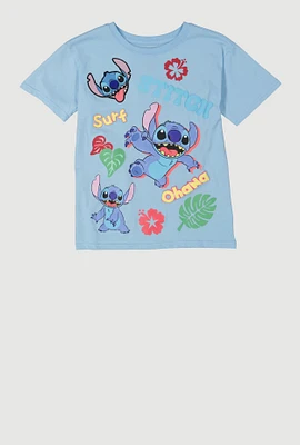 Girls Stitch Graphic Tee, Blue, Size 14-16