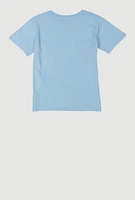 Girls Stitch Graphic Tee, Blue, Size 14-16