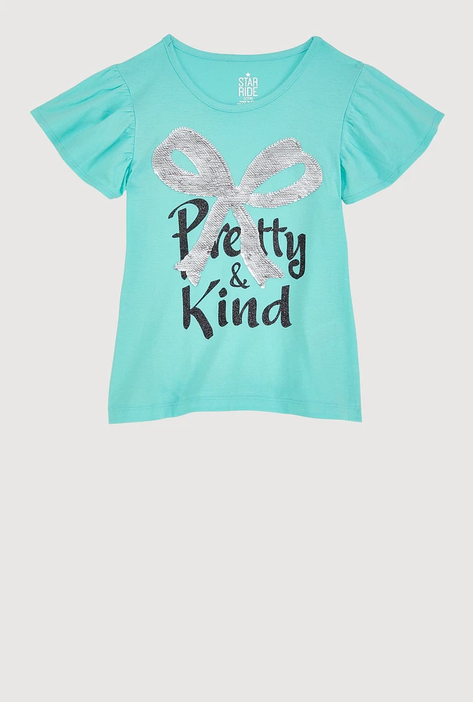 Girls Reversible Sequin Graphic Top, 10-12