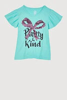 Girls Reversible Sequin Graphic Top,