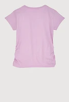 Girls Reversible Sequin Graphic Tee, Purple, Size 7-8