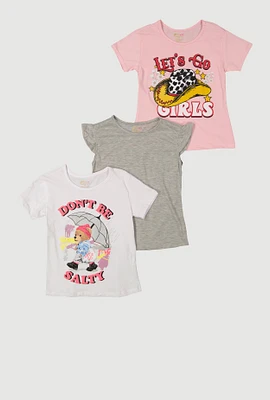 Girls Dont Be Salty Graphic Tees 3 Pack, Multi, Size 14-16