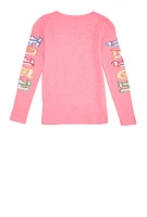 Girls Faith Over Fear Long Sleeve Top, 10-12