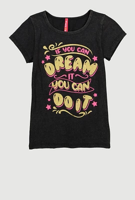 Girls If You Can Dream It You Can Do It Tee, Black, Size 10-12