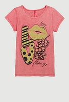 Girls Love Glitter Graphic Tee, Pink, Size 14-16