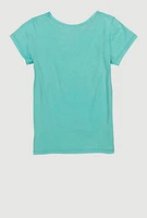 Girls Boss Queen Glitter Graphic Tee, Green, Size 14-16